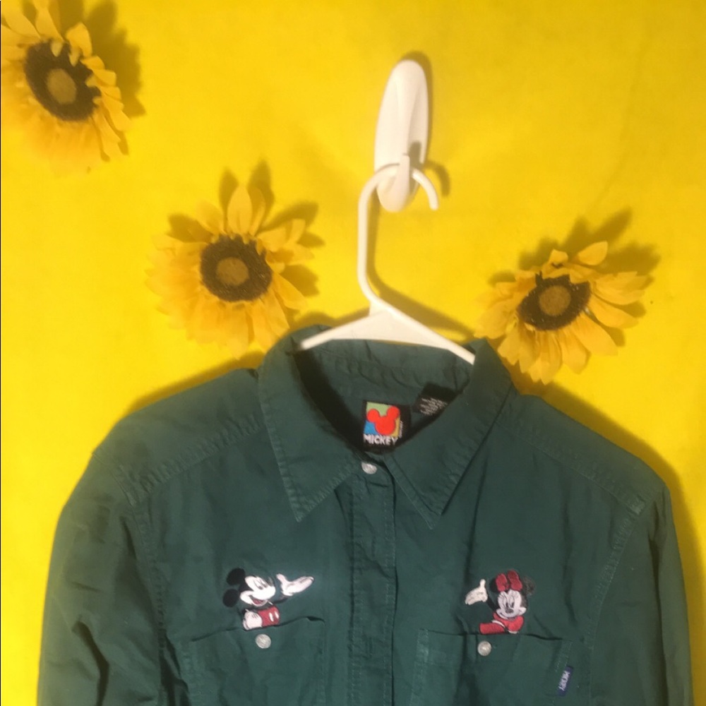Mickey&Minnie  VINTAGE LONG SLEEVE BUTTON UP